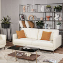 Modern Loveseat With Comfy Backrest Cushions-White