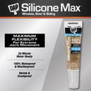 DAP Silicone Max White Silicone All Purpose Sealant 2.8 oz, Pack of 12