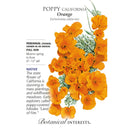 Poppy, Orange California Botanical Interests Seeds