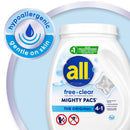 All Mighty Pacs Free & Clear Scent Laundry Detergent Pod 25.8 oz 39 pk, Pack of 6
