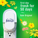 Febreze Plug Gain Original Scent Air Freshener Oil Refill 1.75 oz Liquid 2 pk, Pack of 6