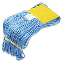 Boardwalk Super Loop Wet Mop Head, Cotton/Synthetic Fiber, 5" Headband, Small Size, Blue, 12/Carton - BWK501BL