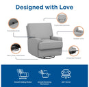 4-in-1 Swivel Glider Rocker Recliner Chair - Light Gray