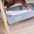 CoZee Fold Out Bedside Crib Oak and Charcoal - Grey