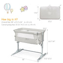 Travel Portable Baby Bed Side Sleeper Bassinet Crib With Carrying Bag-Beige