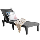 Outdoor Recliner Chair With 5-Position Adjustable Backrest-Black