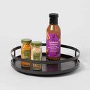 1-Tier Metal Lazy Susan Turntable - Black
