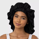 Satin Sleep Hair Bonnet - Black