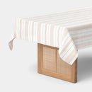 120"x60" Warm Striped Tablecloth - Coral Pink and White