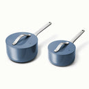 Nonstick Ceramic Sauce Pan with Lid - 1.75 Qt - Navy