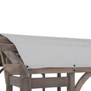 SummerCove 10 ft. x 14 ft. Light Gray Cedar Frame Arched Pergola with Shelves
