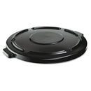 Rubbermaid Vented Round Brute Lid, 24.5 Dia X 1.5H, Black - RCP264560BLA