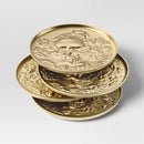 4pk Metal Coasters Gold