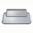 2pc Duo Baking Sheet Set Navy Blue: Nonstick Bakeware Set with Cookie Sheets, Hand Wash, 1-Year Warranty