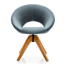 Swivel Accent Chair With Oversized Upholstered Seat for Home Office-Gray