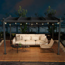 10 X 13 Feet Outdoor Aluminum Retractable Pergola Canopy Shelter-Gray