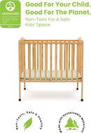 Folding Portable Mini Baby Crib - Natural Wood