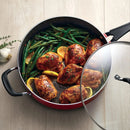 5.5 Quart Nonstick Deep Sauté Frying Pan - Red