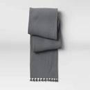 108" x 14" Cotton Textured Runner Gray