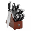 Self-Sharpening Knife Block Set - Black/Brown