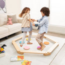 12-Piece Kids Wooden Balance Beam With Colorful Steeping Stones