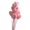 Bundle of 10 Pink Sparkly Heart Picks