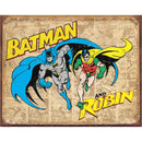 Batman and Robin Weathered Metal Sign