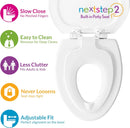 Slow-Close Toilet Seat with Built-In Toddler Potty Training Seat - White