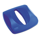 Rubbermaid Recycled Untouchable Square Recycling Container, Plastic, 23 Gal, Blue - RCP356973BE