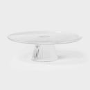 Ribbed Large Glass Cake Stand