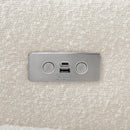 Glider Recliner with USB Charging - Ivory Boucle