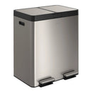 Dual Bin Trash Can - Black Stainless Steel