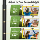 Portable Outdoor Volleyball Net Set Heavy-Duty Volleyball Net System-Yellow