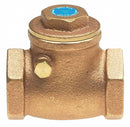 Milwaukee Valve Check Valve, 1 1/4 in, Single, Inline Swing, Brass, FNPT x FNPT - UP0967000114