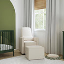 Olive Glider and Ottoman - Cream Finish w/Cream Piping
