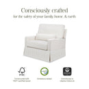 Crawford Chair and a Half Pillowback Swivel Glider - Fog Chatham Stripe Performance Eco-Weave