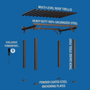 12 x 10 Ashford Traditional Steel Pergola With Sail Shade Soft Canopy