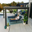 12×10 Trenton Modern Steel Pergola With Sail Shade Soft Canopy