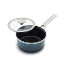 Merten & Storck Steel Core Enameled 1.5-Quart Saucepan with Lid - Aegean Teal by Greenpan