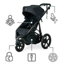 Jogging Stroller with Dual Suspension and Air-Filled Tires - Nightfall