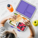 Leakproof 3-Compartment Bento-Style Lunch Box - Purple