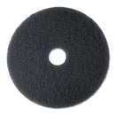 3M High Productivity Floor Pad 7300, 17" Diameter, Black, 5/Carton - MMM08275