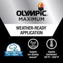 Olympic Maximum Solid Tintable Semi-Gloss White Base 2 Acrylic Latex Stain and Sealant 1 gal, Pack of 4