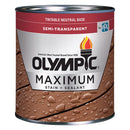 Olympic Maximum Semi-Transparent Satin Neutral Tint Base Oil Modified Urethane Stain and Sealer 1 ga, Pack of 4