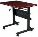 MooreCo Rectangle Mobile Training Table, Mahogany, 36 inW x 24 in Depth - 89876
