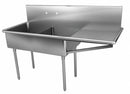 Just Manufacturing Stainless Steel Scullery Sink with Drainboards, Without Faucet, 14 Gauge, Floor Mounting Type - NSFB-248-24R-2