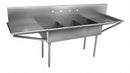 Just Manufacturing Stainless Steel Scullery Sink with Drainboards, Without Faucet, 14 Gauge, Floor Mounting Type - NSFB-345-24RL-2-2