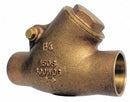 Milwaukee Valve Check Valve, 1/2 in, Single, Y Swing, Bronze, Sweat x Sweat - 1509Y 1/2"