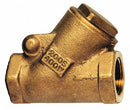 Milwaukee Valve Check Valve, 3/4 in, Single, Y Swing, Bronze, FNPT x FNPT - 509Y 3/4"