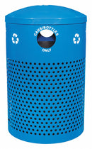 Tough Guy 40 gal Round Recycling Can, Metal, Blue - 13P561
